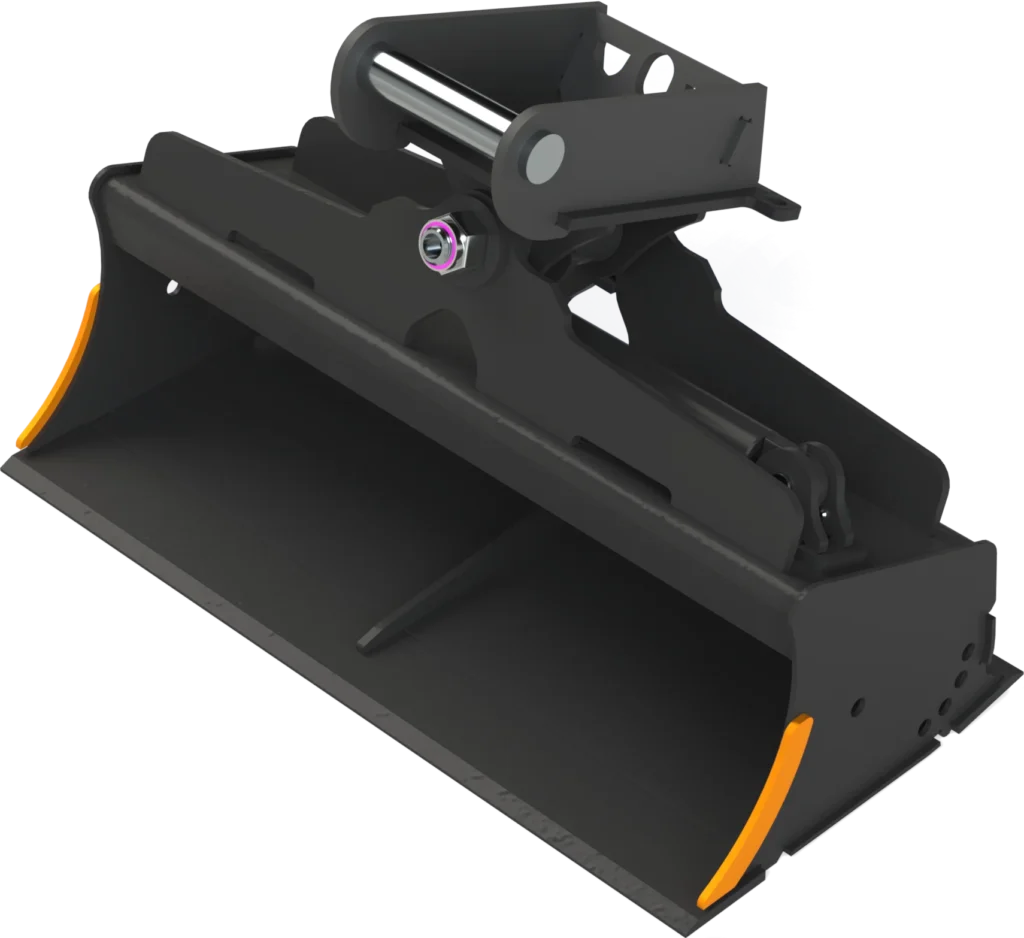 Gra­ben­räum­löf­fel schwenk­bar MS03 für Mo­bil­bag­ger | 2,0−2,5&nbsp;To. | 1000&nbsp;mm 100&nbsp;cm