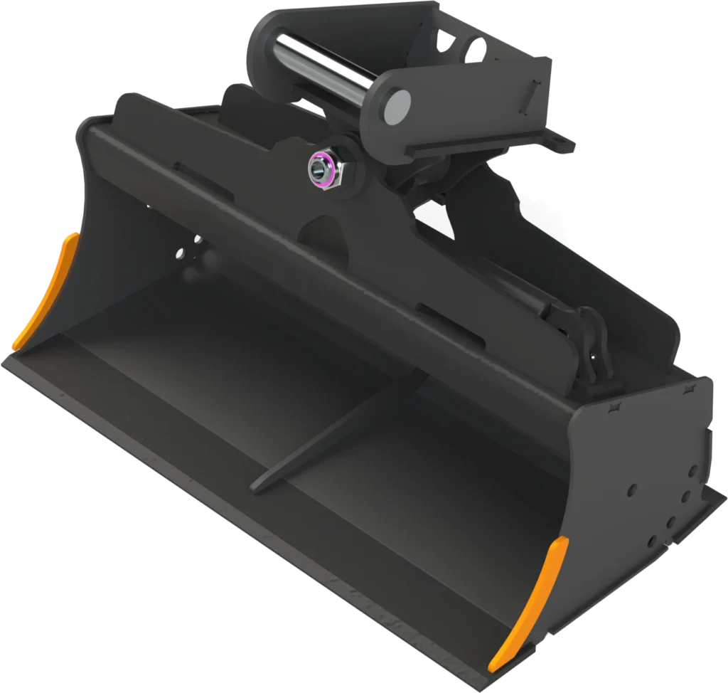 Gra­ben­räum­löf­fel schwenk­bar MS03 für Mo­bil­bag­ger | 2,6−3,5&nbsp;To. | 1000&nbsp;mm 100&nbsp;cm