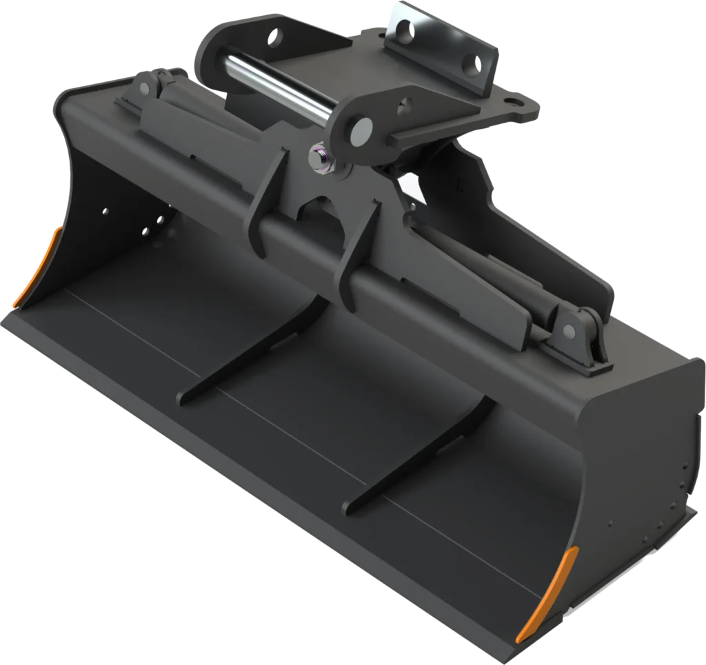 Gra­ben­räum­löf­fel schwenk­bar MS10 für Mo­bil­bag­ger | 15–19&nbsp;To. | 1700&nbsp;mm 170&nbsp;cm