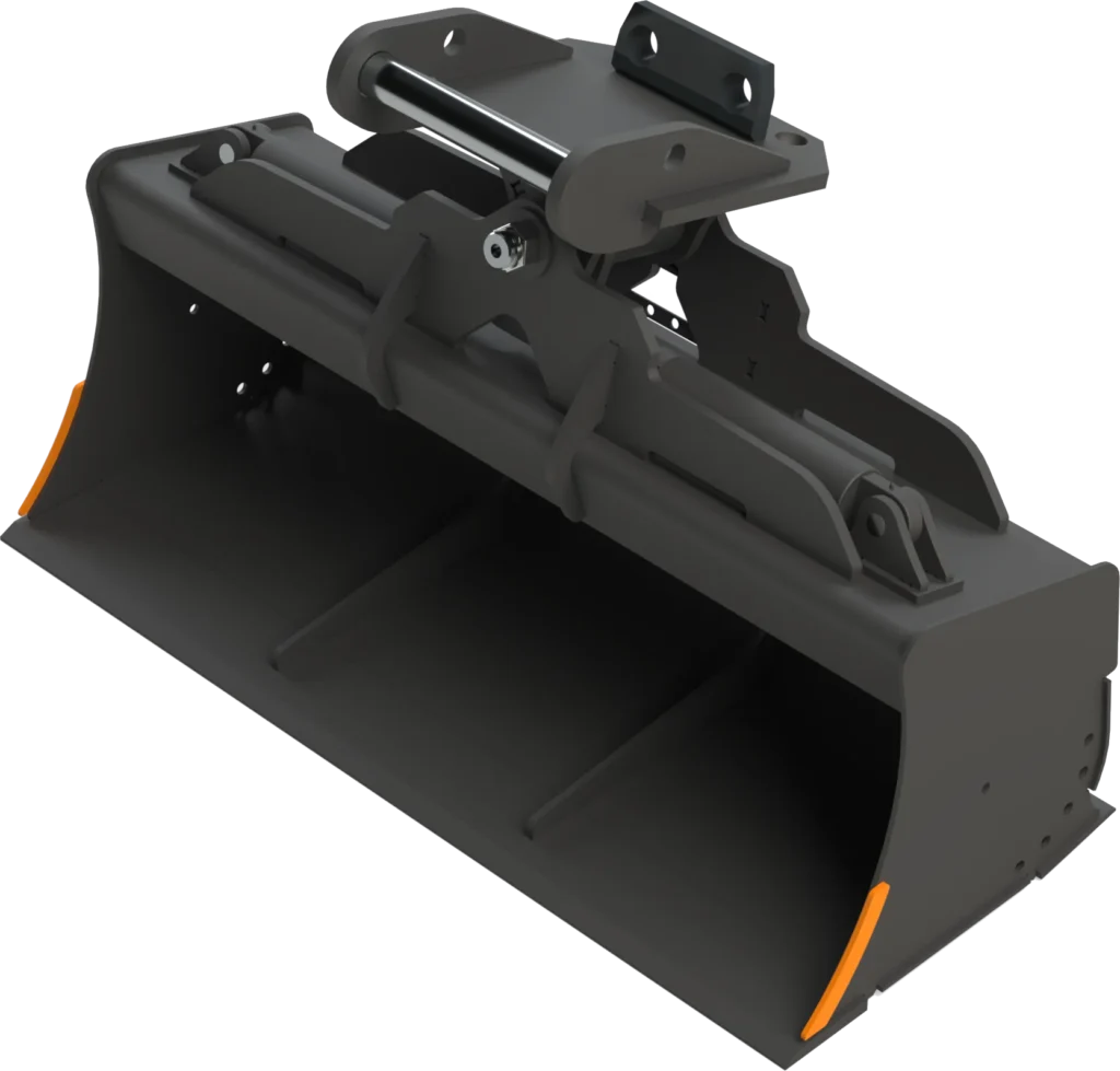 Gra­ben­räum­löf­fel schwenk­bar MS21 für Mo­bil­bag­ger | 19–23&nbsp;To. | 2000&nbsp;mm 200&nbsp;cm