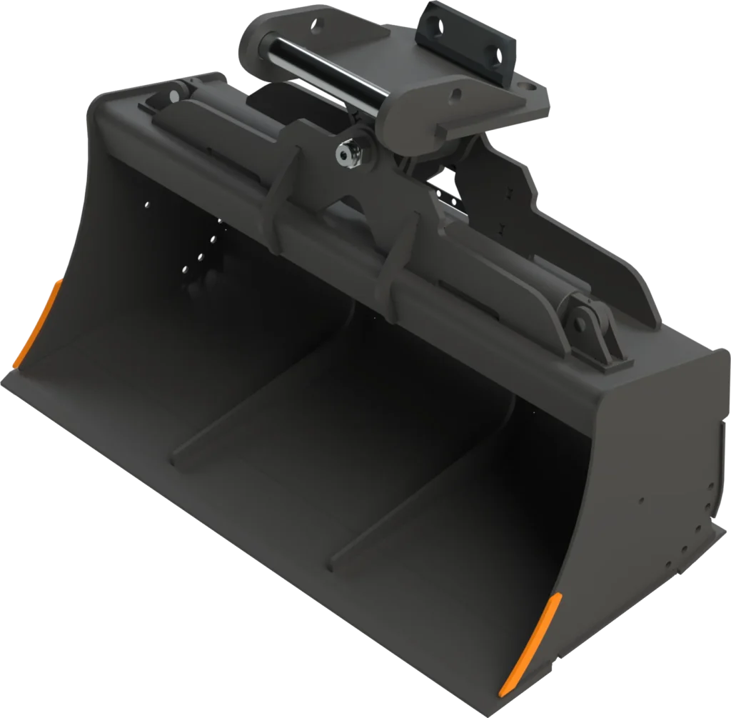 Gra­ben­räum­löf­fel schwenk­bar MS21 für Mo­bil­bag­ger | 23–28&nbsp;To. | 2000&nbsp;mm 200&nbsp;cm