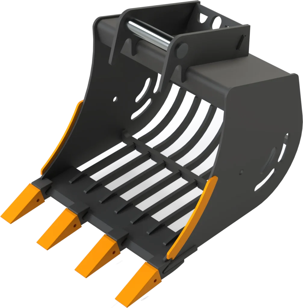 Sieb­löf­fel MS03 für Mi­ni­bag­ger | 3,6−5,0&nbsp;To. | 600&nbsp;mm 60&nbsp;cm