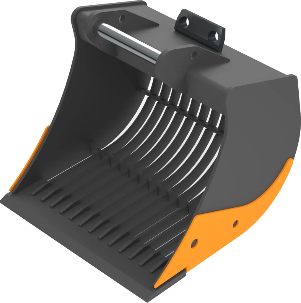 Sieb­löf­fel MS21 für Mo­bil­bag­ger | 19–23&nbsp;To. | 1000&nbsp;mm 100&nbsp;cm