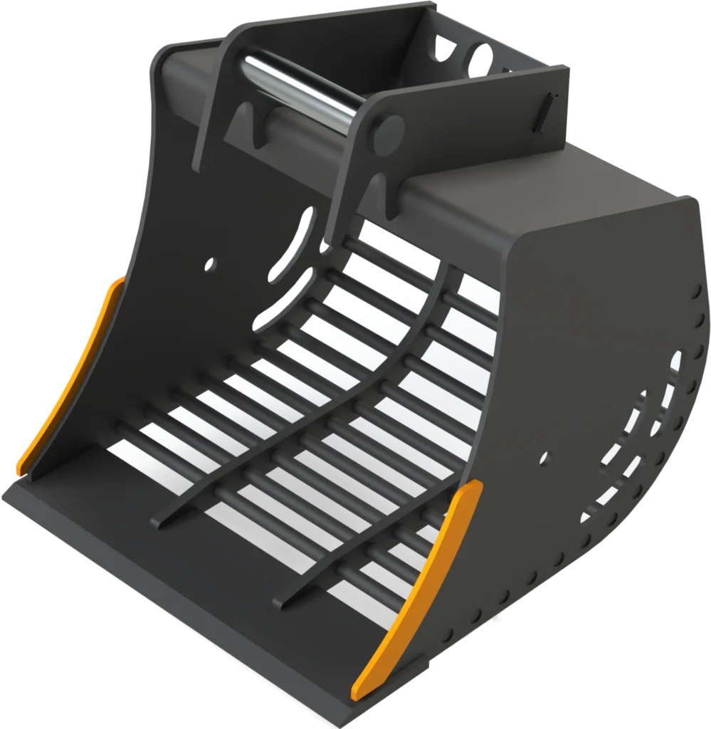 Sieb­löf­fel MS03 für Mi­ni­bag­ger | 3,6−5,0&nbsp;To. | 600&nbsp;mm 60&nbsp;cm